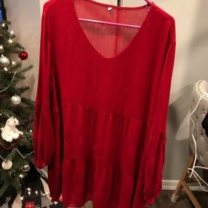 Red long sleeve dress XL